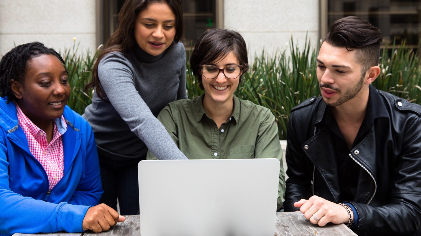 Employees looking at a computer
Employees looking at a computer