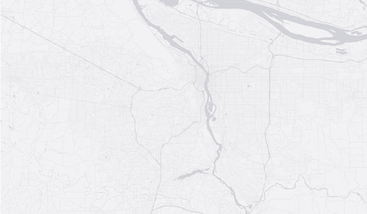 Map showing Uber trips in Portland that started or ended within a quarter mile of a train or bus station.
