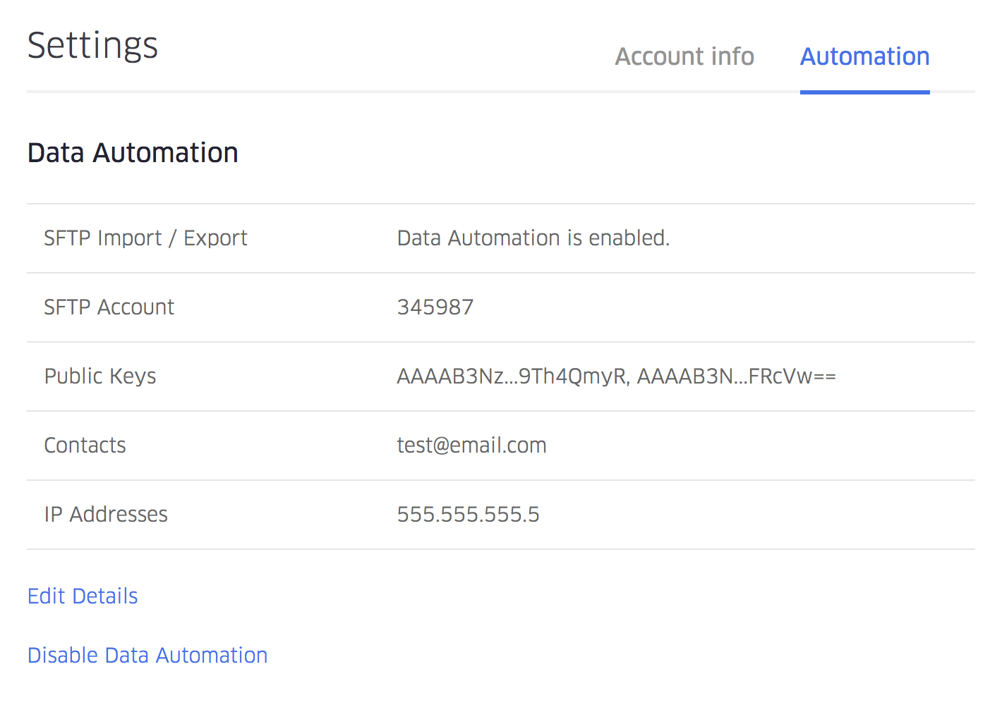 Uber for Business SFTP Settings